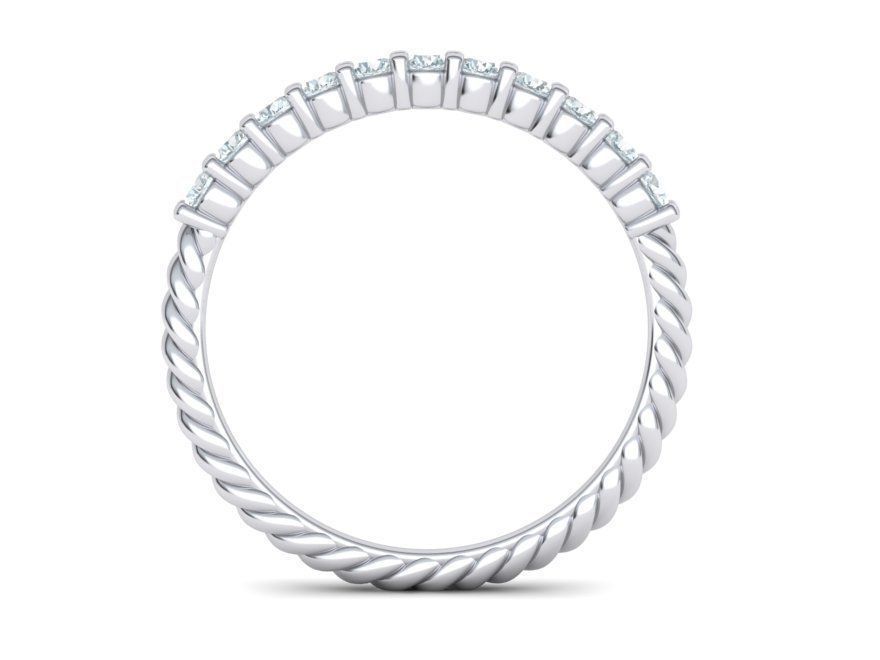 Rope Diamond Band ring 3dmodel 3D print model_7