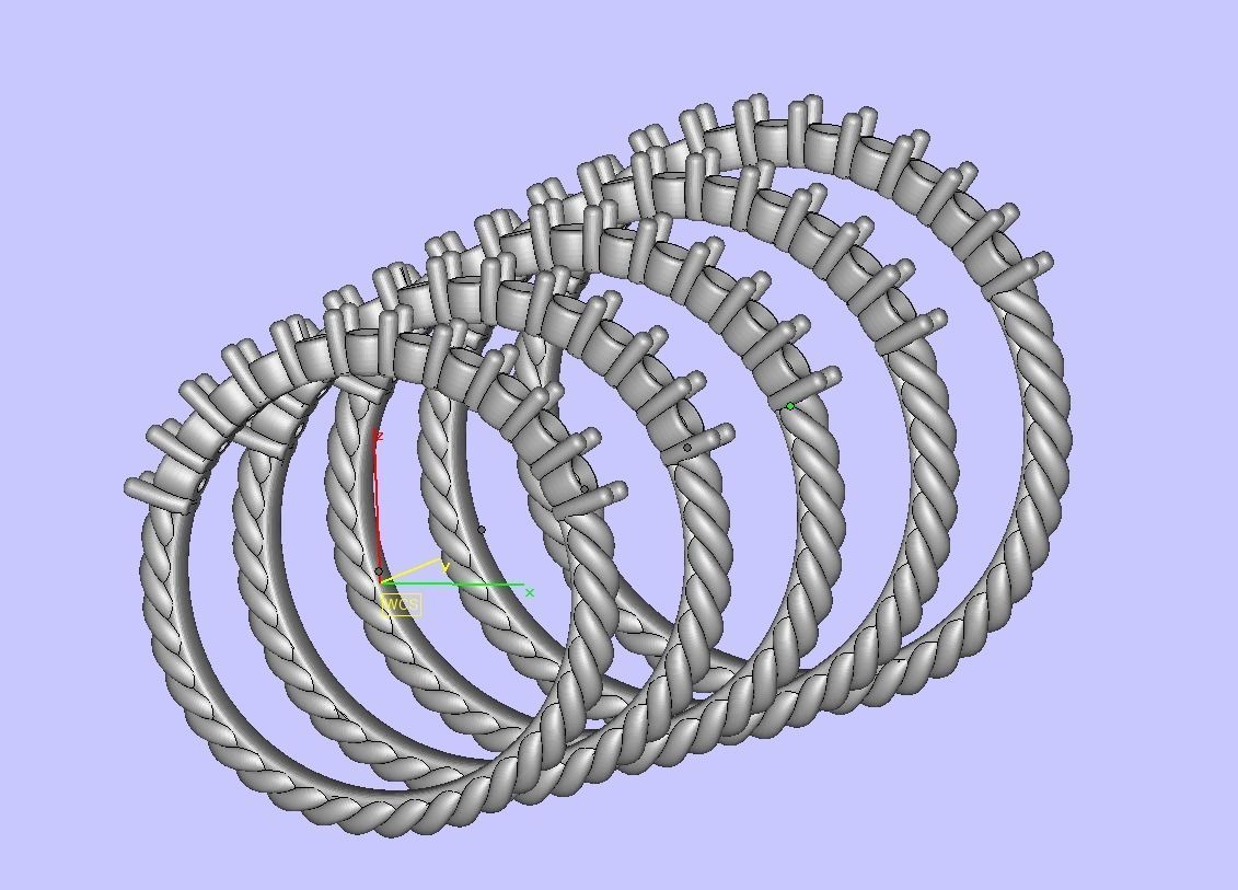 Rope Diamond Band ring 3dmodel 3D print model_16