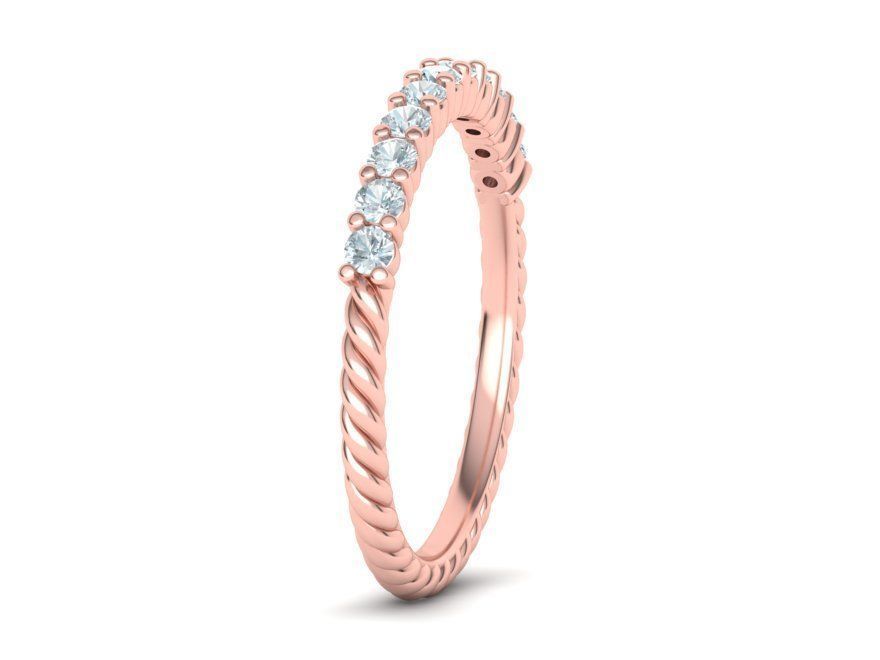 Rope Diamond Band ring 3dmodel 3D print model_6