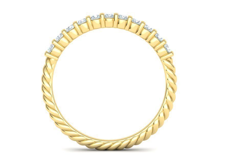 Rope Diamond Band ring 3dmodel 3D print model_8