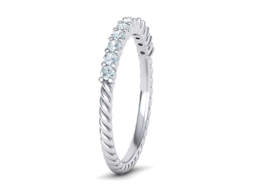 Rope Diamond Band ring 3dmodel 3D print model_4