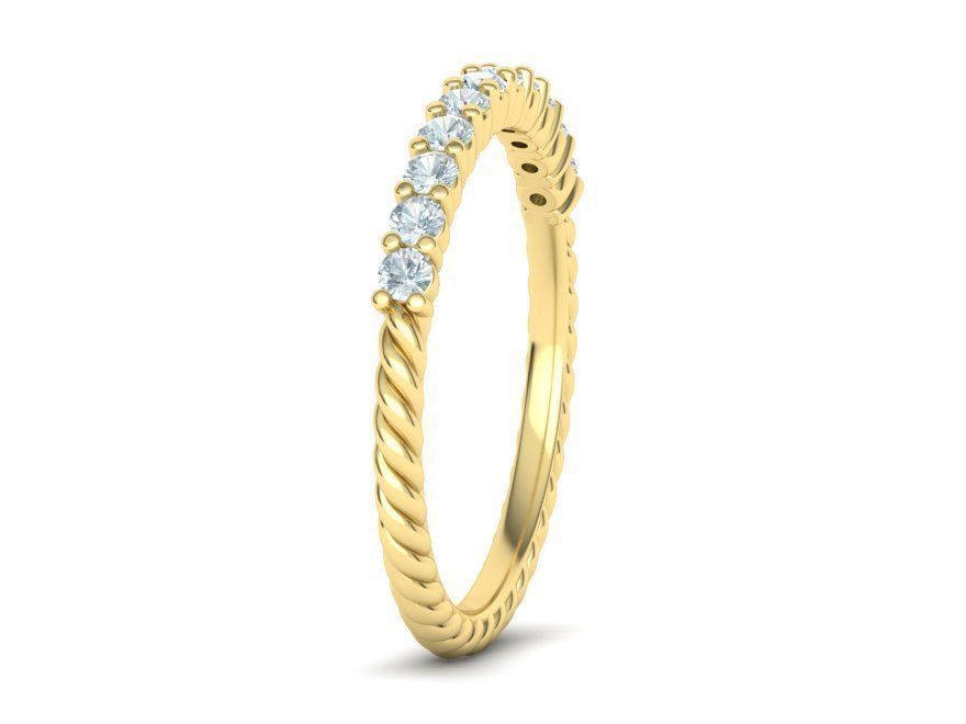 Rope Diamond Band ring 3dmodel 3D print model_5