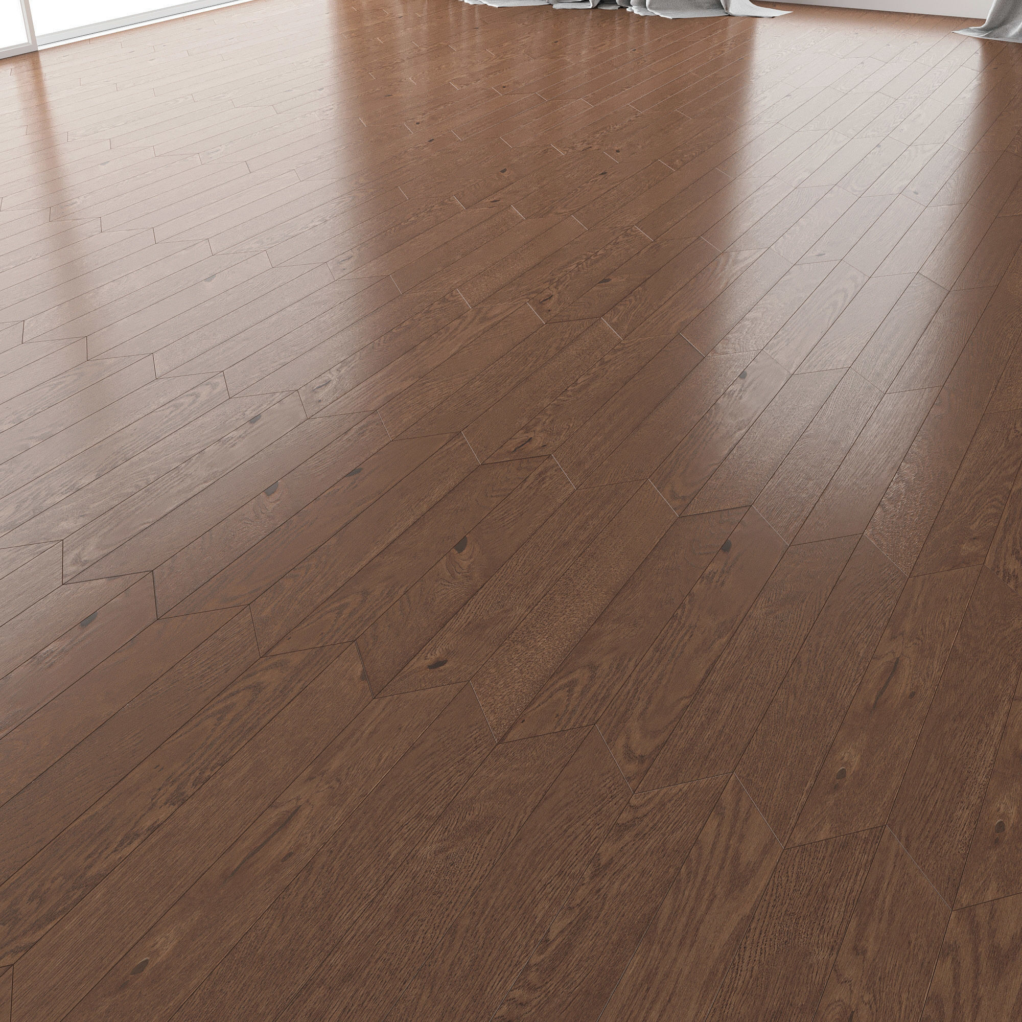 Parquet Oak Walnut Brushed set 6 3D model_3