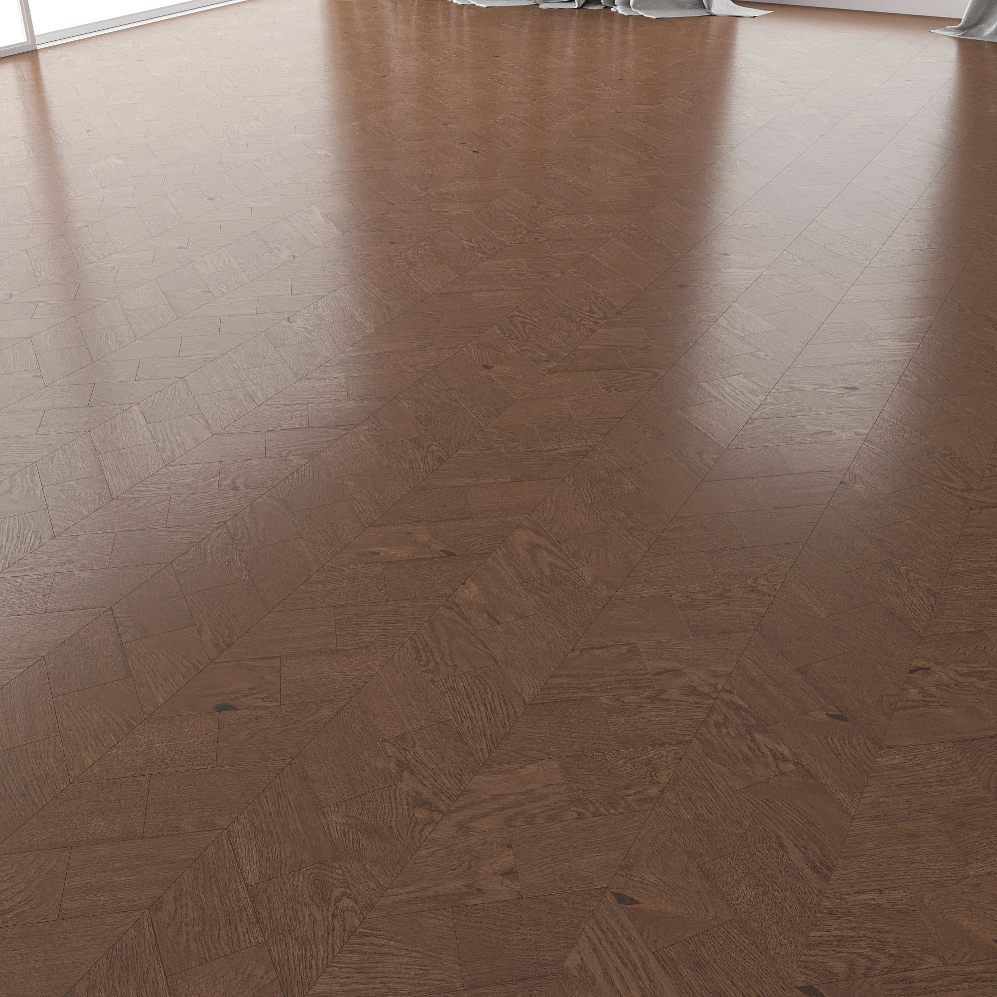 Parquet Oak Walnut Brushed set 6 3D model_1