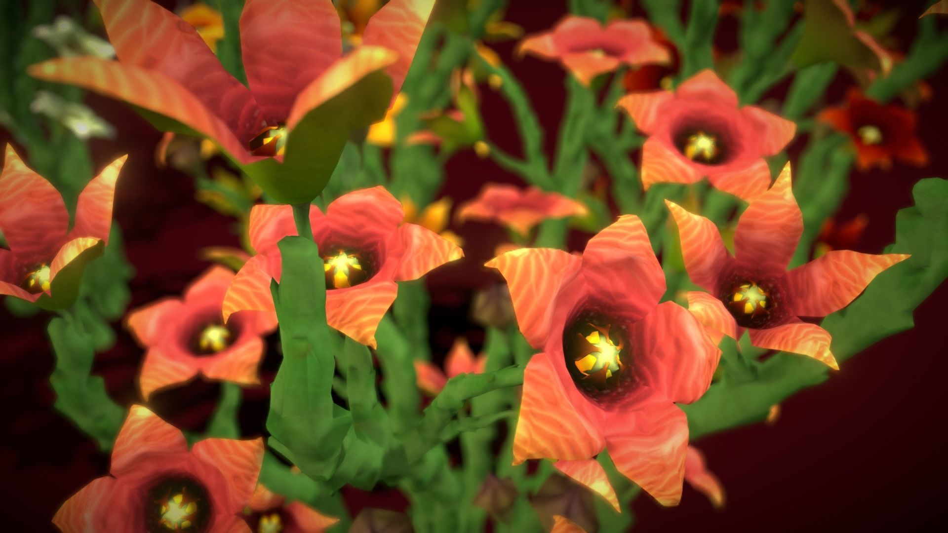 Flower Caralluma Socotrana Low-poly 3D model_2