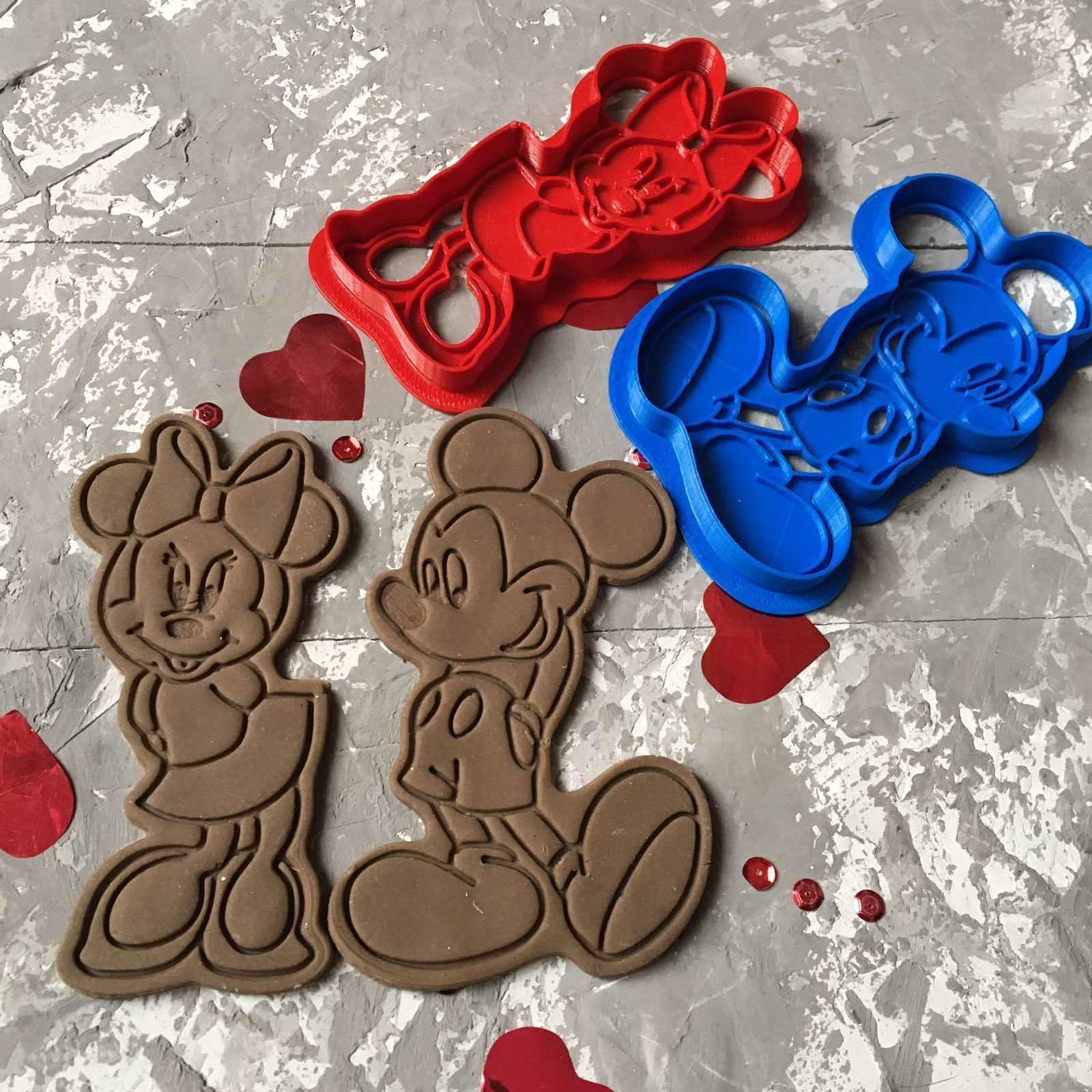 Minnie Mouse and Micky Mouse Cookie Cutter 3D print model 3D print model_1