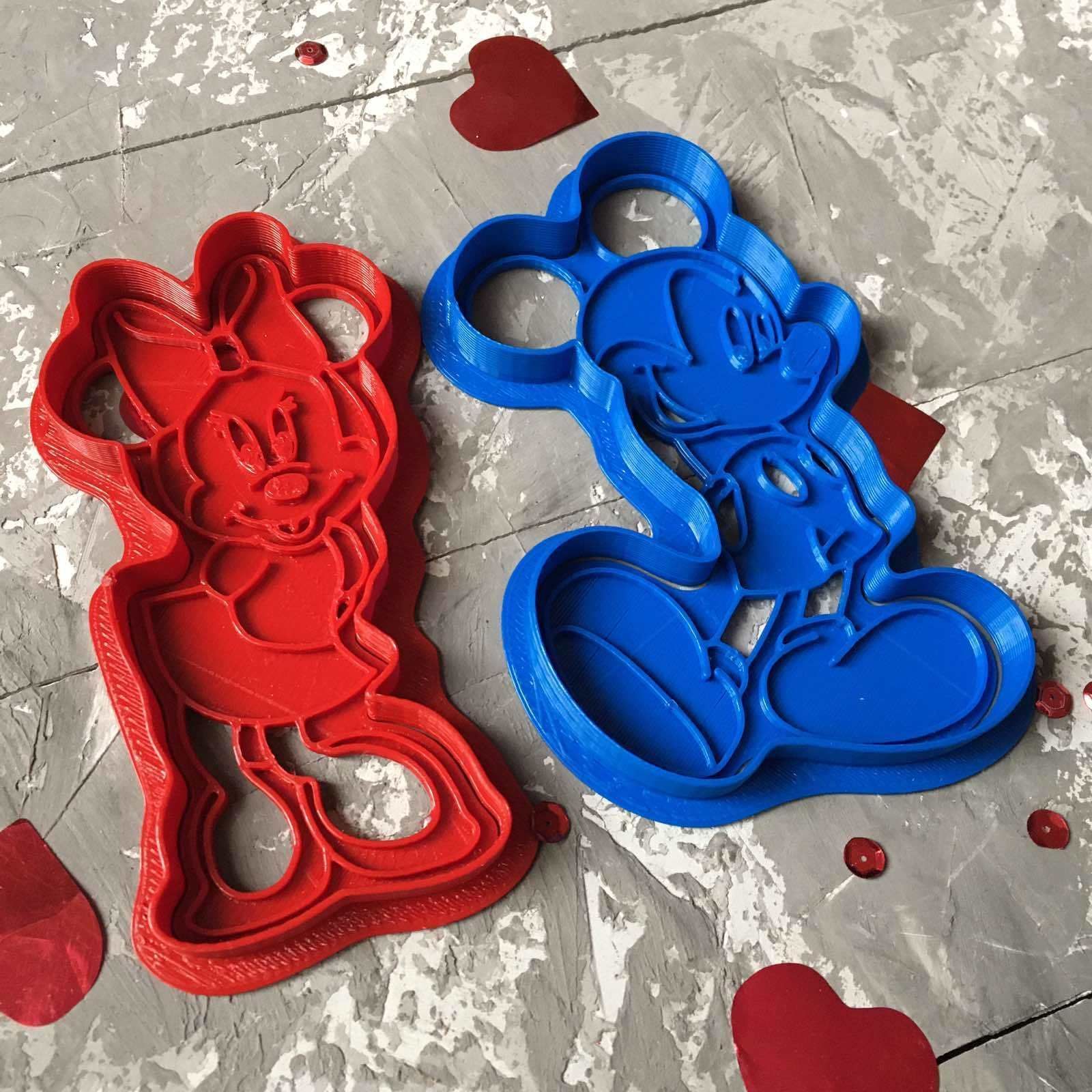 Minnie Mouse and Micky Mouse Cookie Cutter 3D print model 3D print model_2