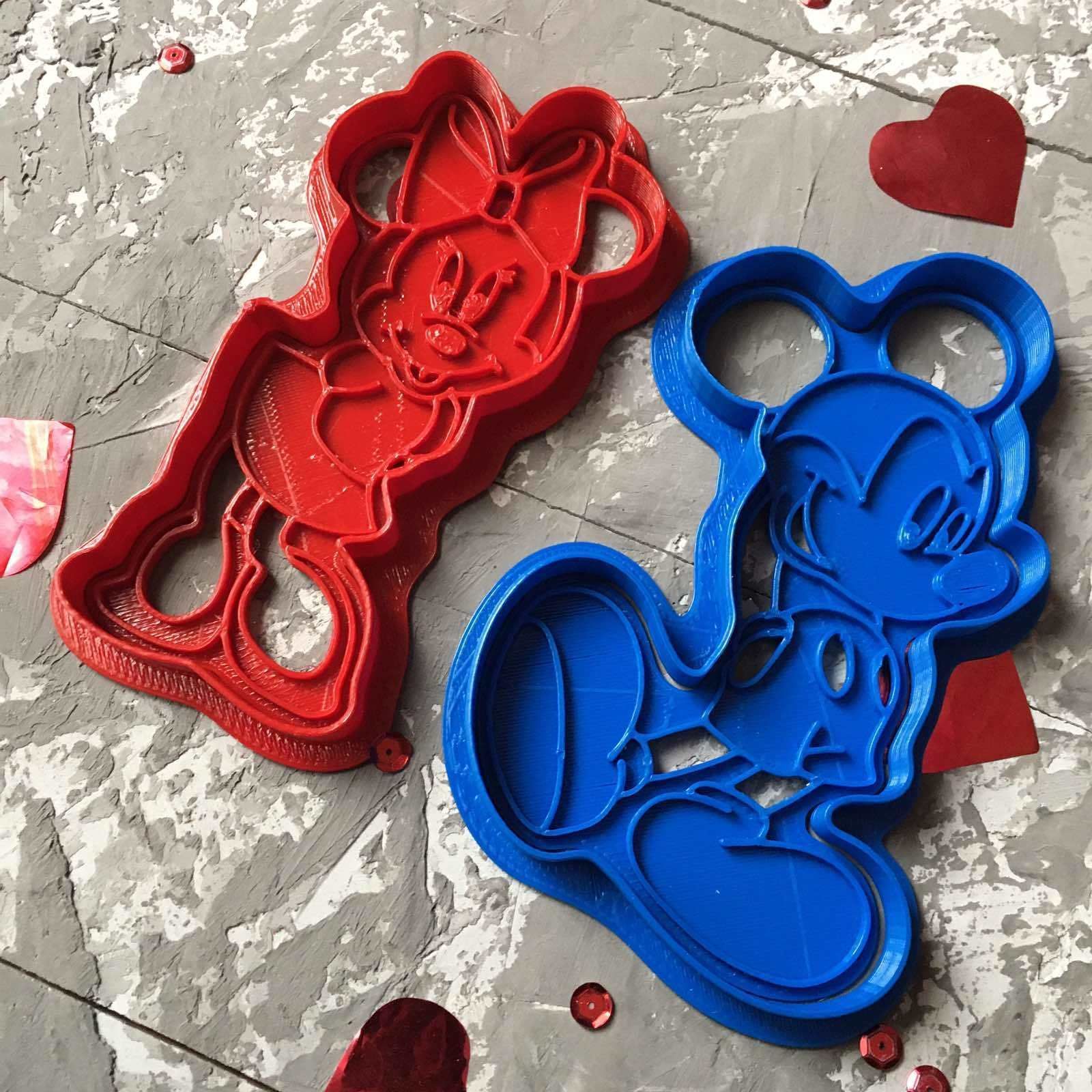 Minnie Mouse and Micky Mouse Cookie Cutter 3D print model 3D print model_3