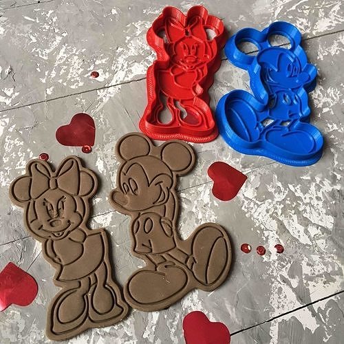 Minnie Mouse and Micky Mouse Cookie Cutter 3D print model 3D print model