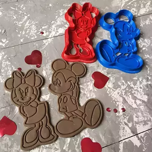 Minnie Mouse and Micky Mouse Cookie Cutter 3D print model 3D print model