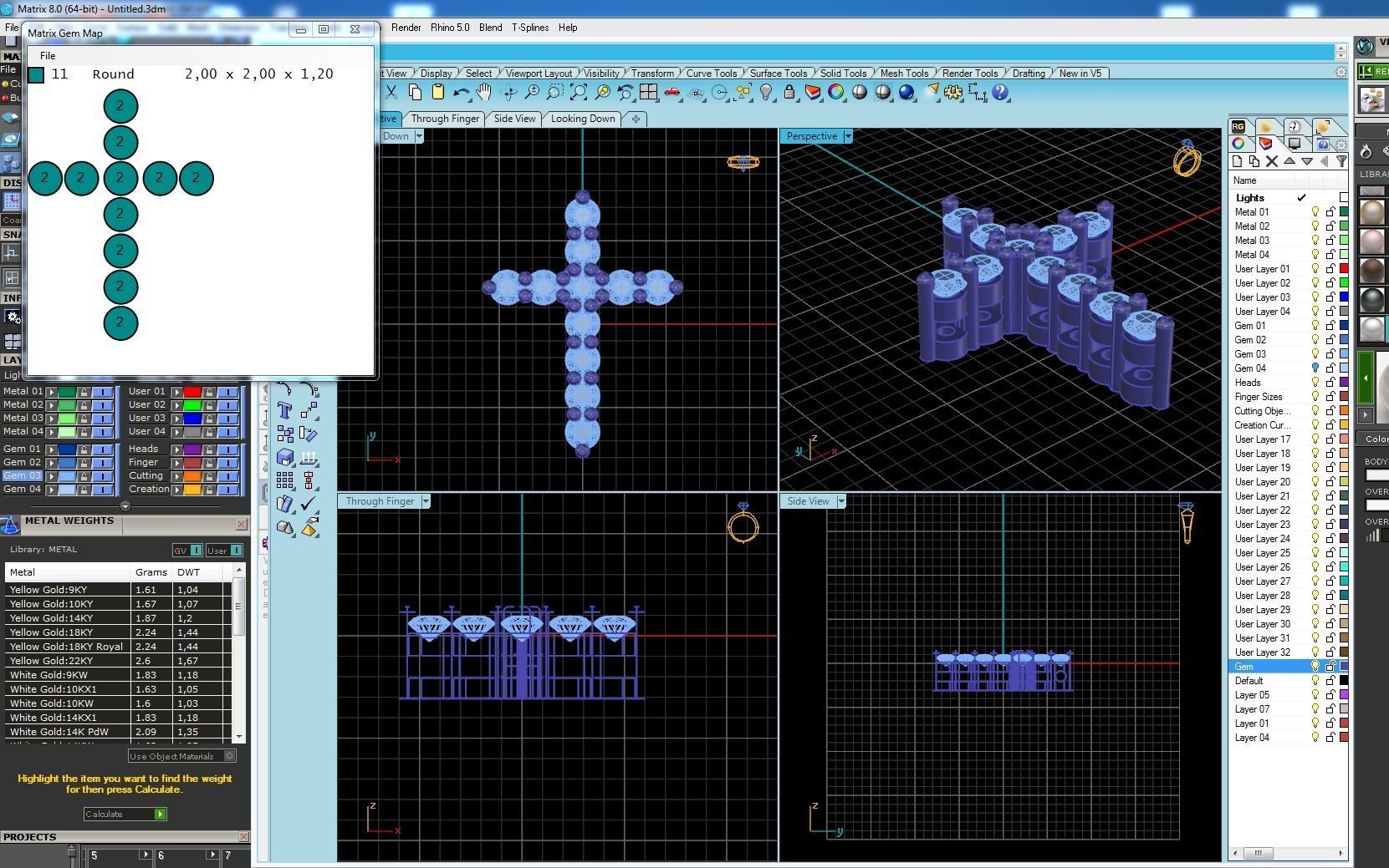 Cross 3D print model gold diamond pendant 3D print model_5