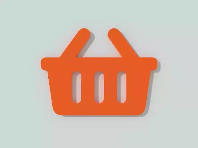 E-commerce 3D icon - Shopping basket 3D model