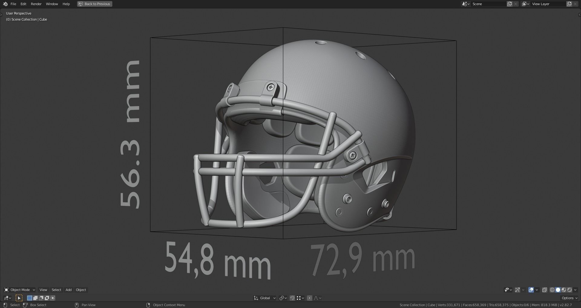Contemporary Football Helmet 3D print model_6