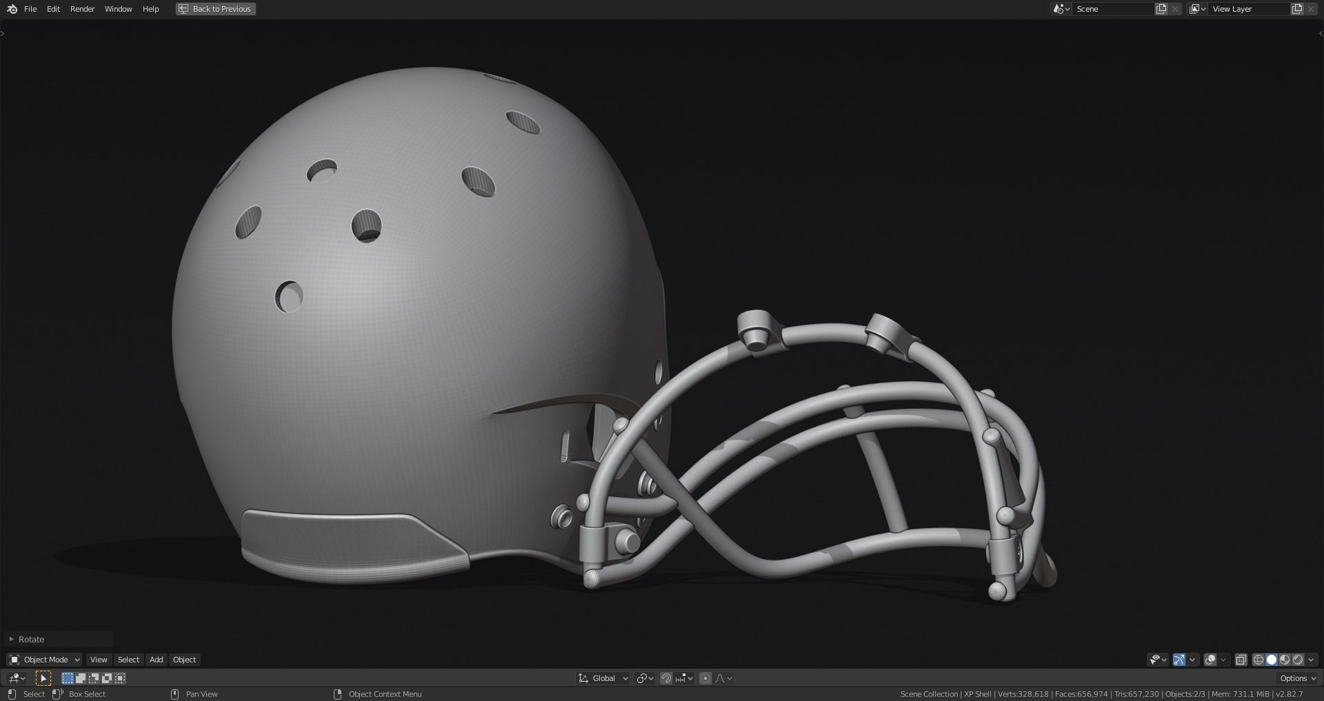 Contemporary Football Helmet 3D print model_4