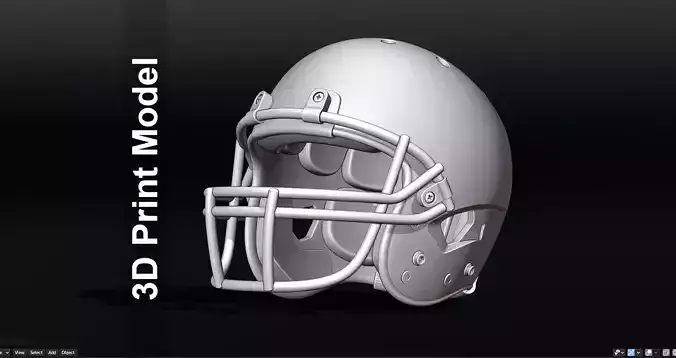 Contemporary Football Helmet 3D print model