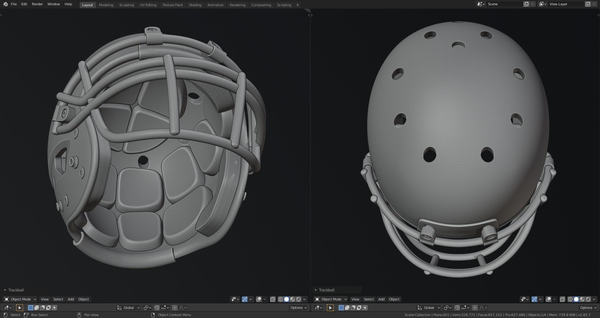 Contemporary Football Helmet 3D print model_3