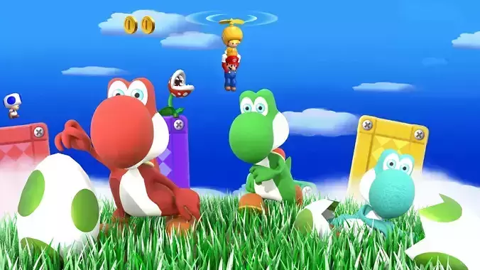  Yoshi  Character 3D print Low-poly 3D model