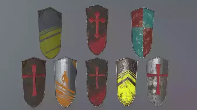 shield set 3 greek warrior