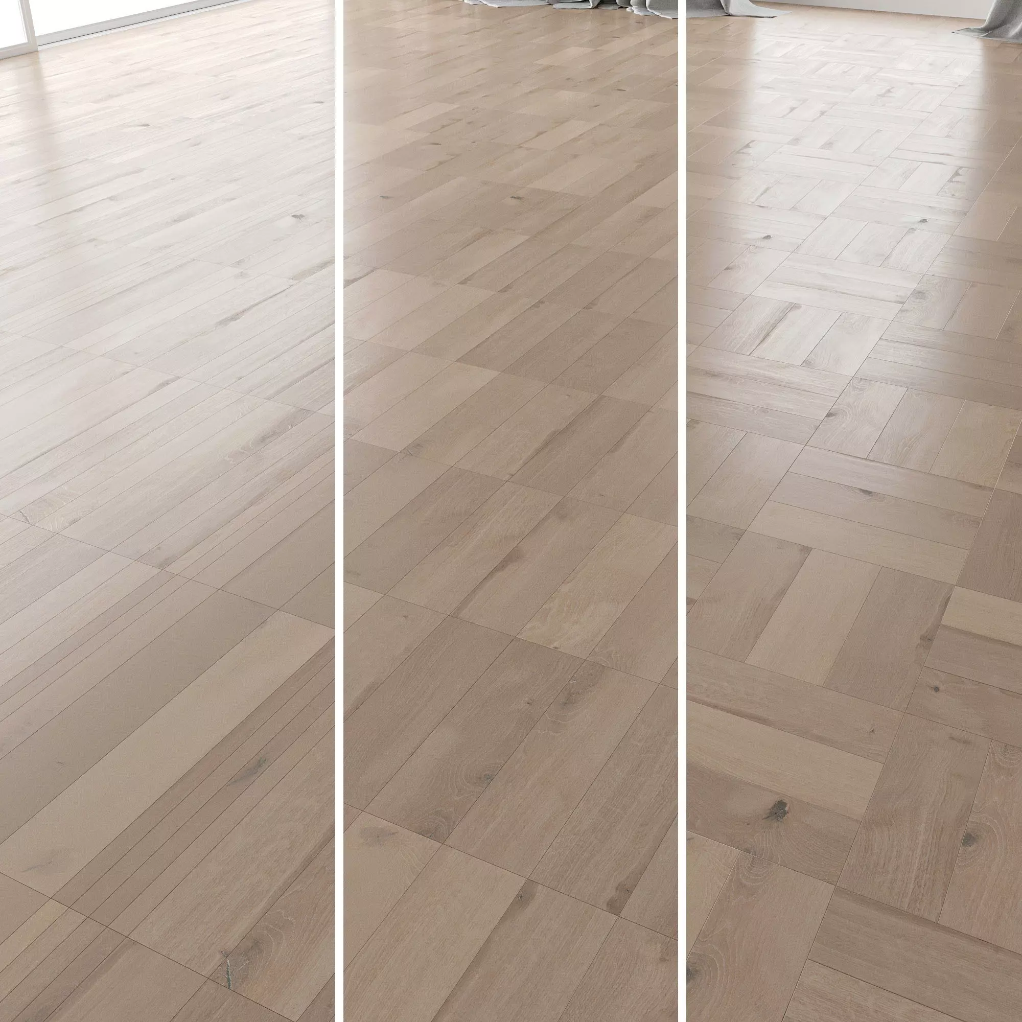 Parquet Oak Vergne Brushed set 3 3D model_0