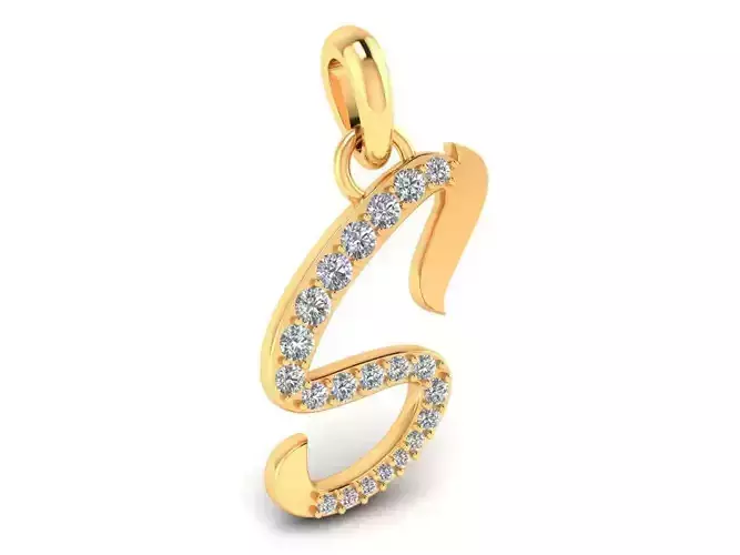 Pendant Alphabet Letter S Diamond