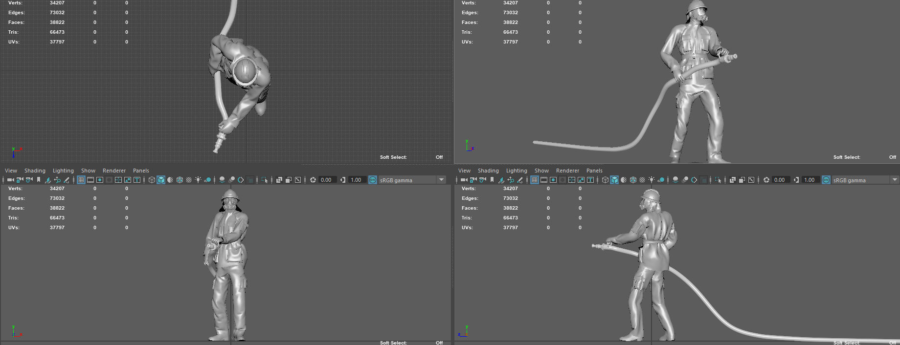 FIREFIGHTER with hose 3D model_11