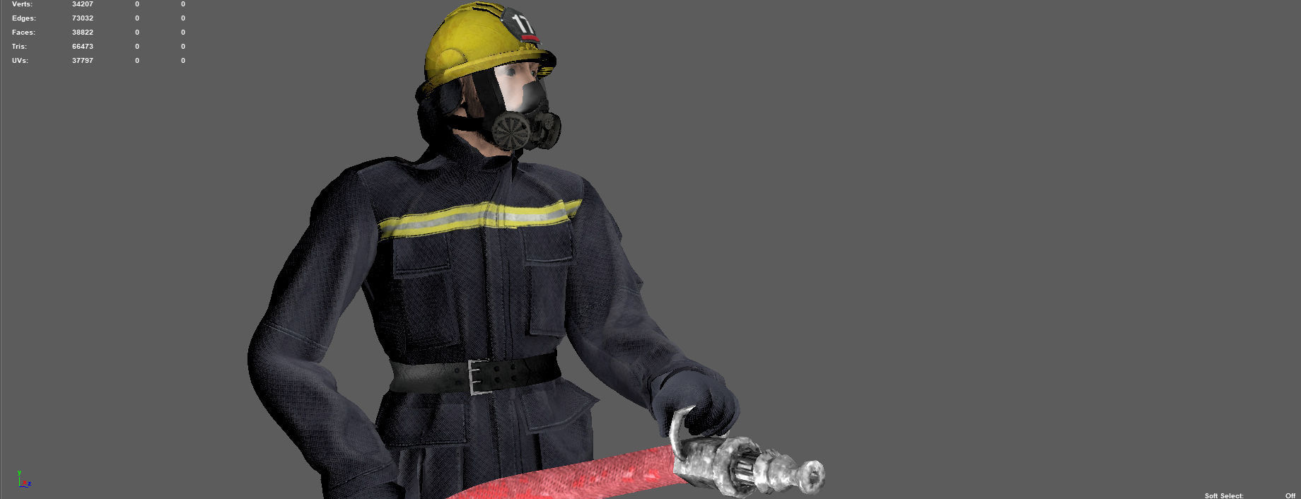 FIREFIGHTER with hose 3D model_14
