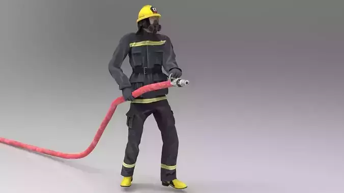 FIREFIGHTER with hose