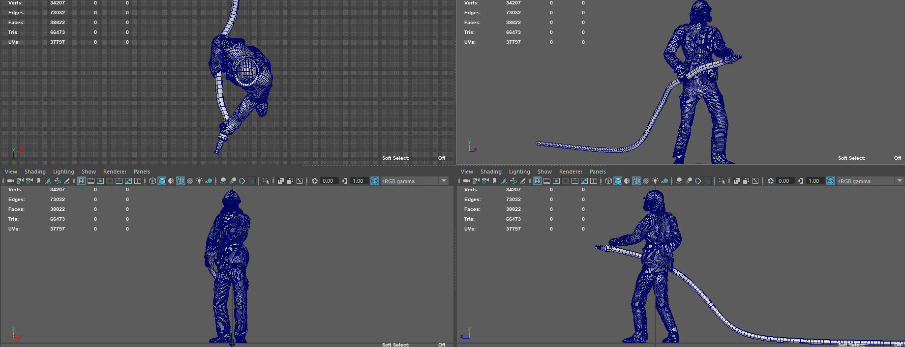 FIREFIGHTER with hose 3D model_12