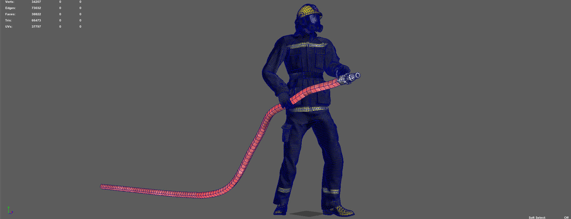 FIREFIGHTER with hose 3D model_13