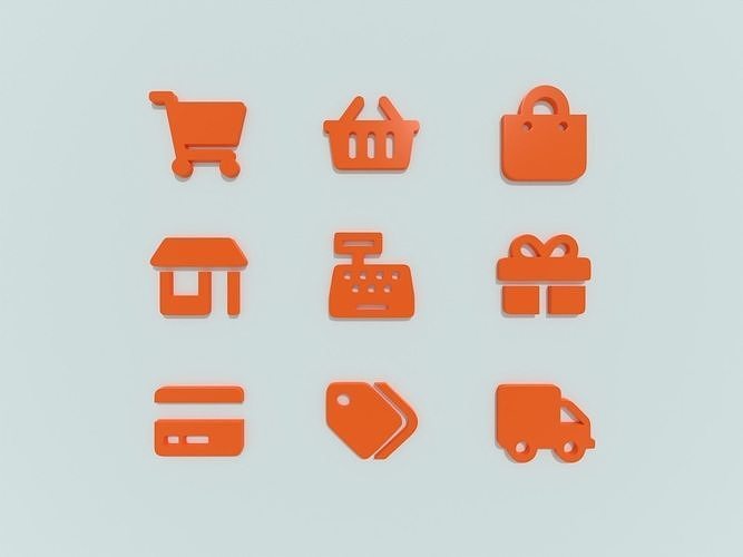 E-commerce 3D icon collection 