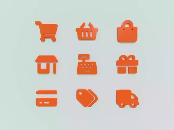 E-commerce 3D icon collection 