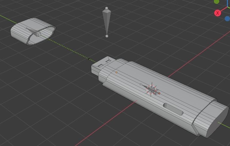 USB Stick  Low-poly 3D model_17