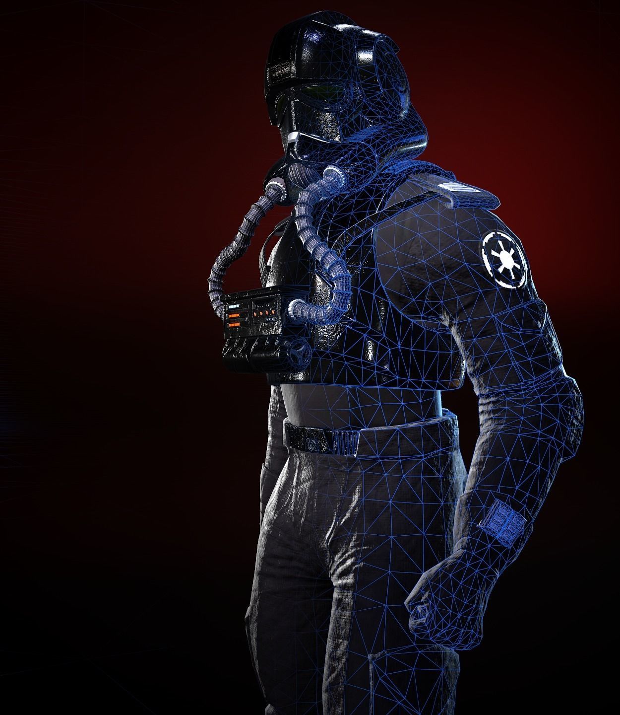 Star Wars  Imperial V-wing pilot Low-poly 3D model_18