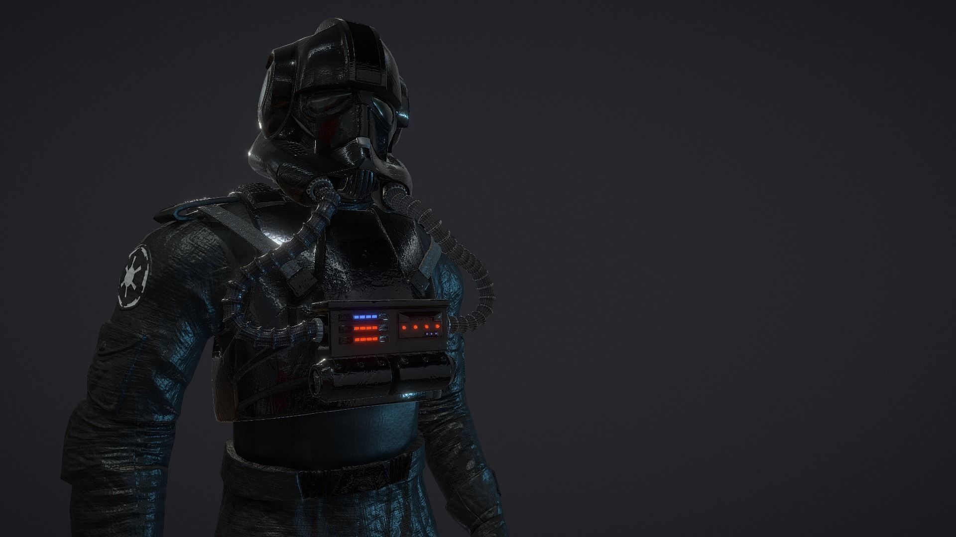 Star Wars  Imperial V-wing pilot Low-poly 3D model_3