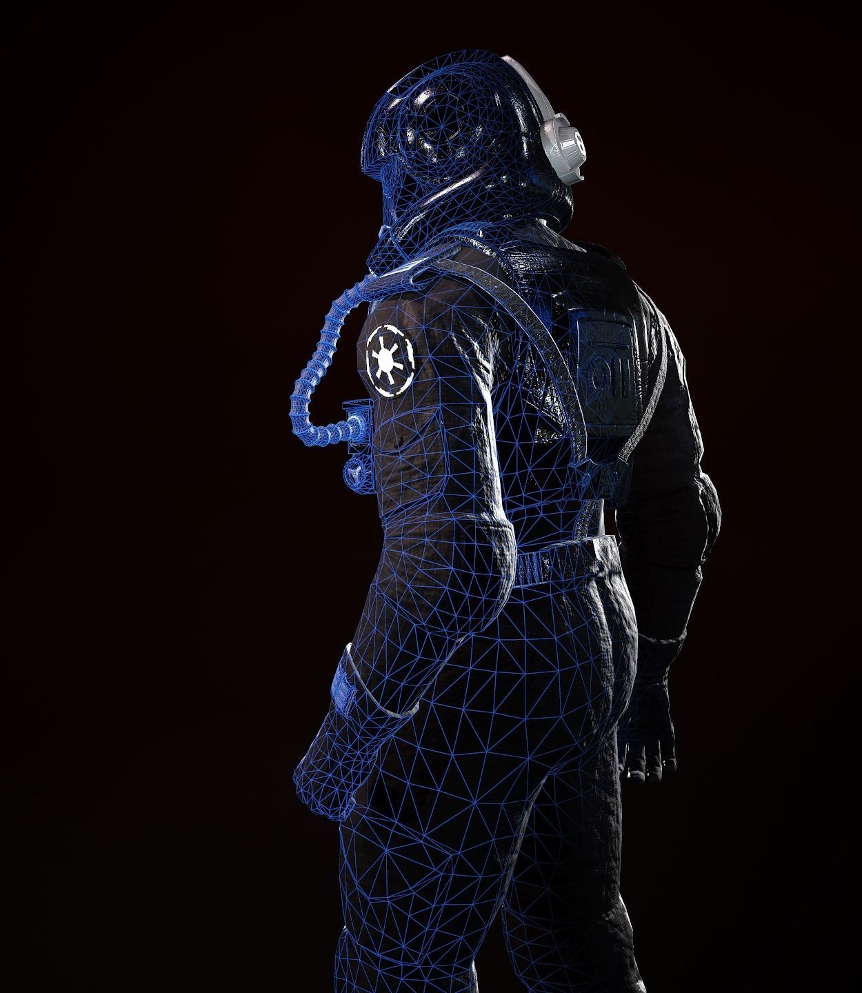 Star Wars  Imperial V-wing pilot Low-poly 3D model_19