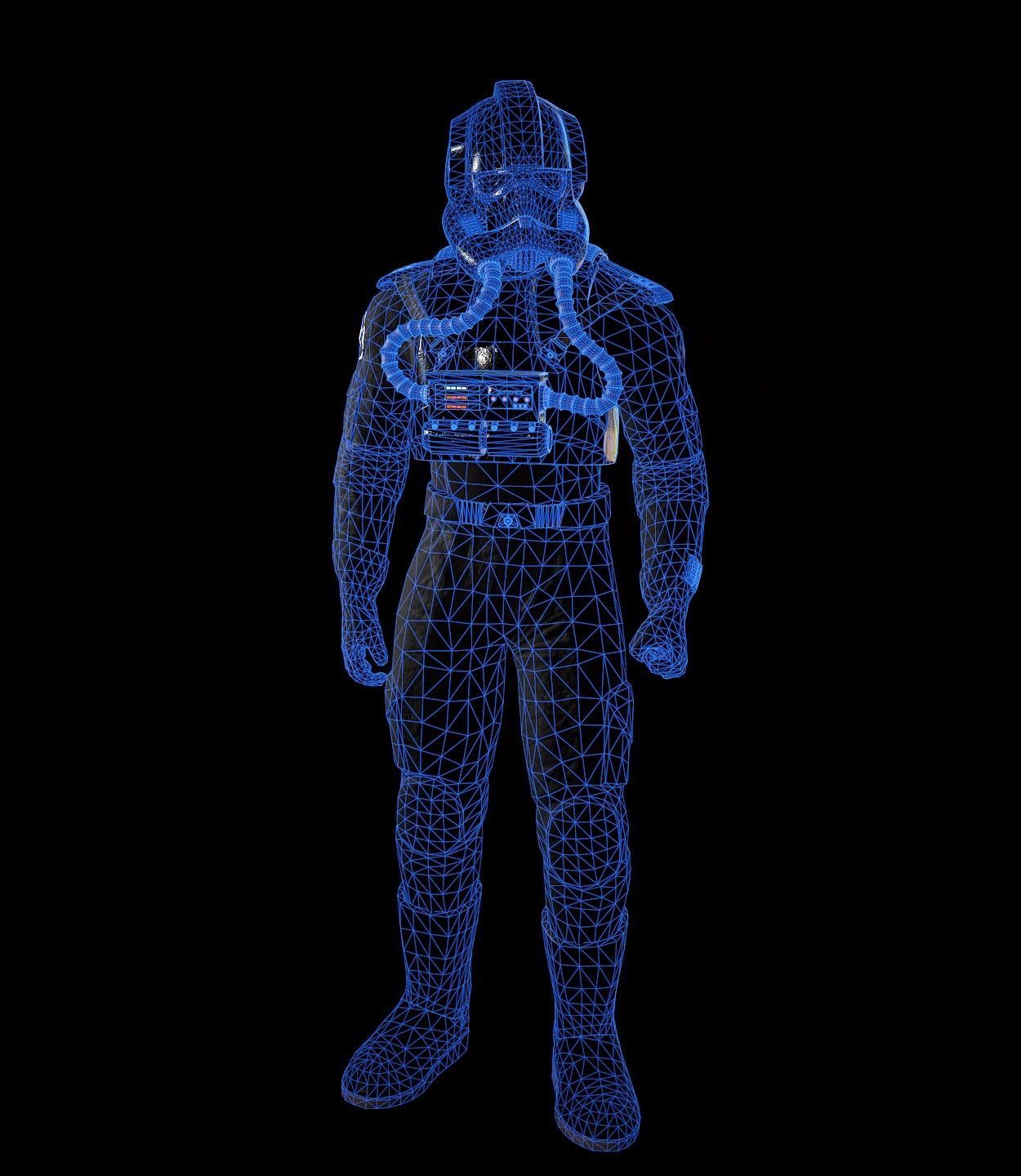 Star Wars  Imperial V-wing pilot Low-poly 3D model_23