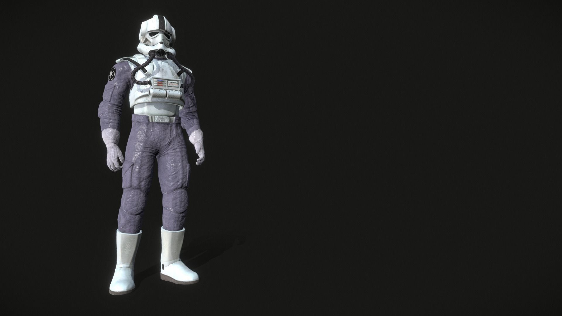Star Wars  Imperial V-wing pilot Low-poly 3D model_1