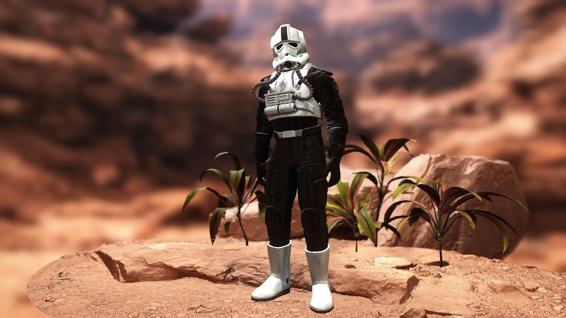 Star Wars  Imperial V-wing pilot Low-poly 3D model_10