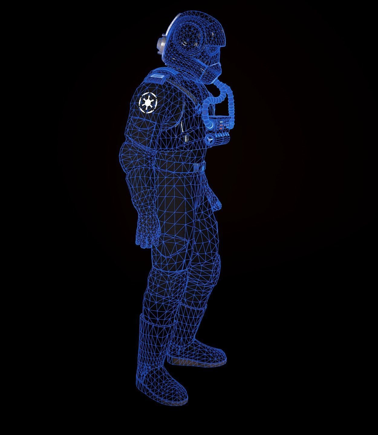 Star Wars  Imperial V-wing pilot Low-poly 3D model_21