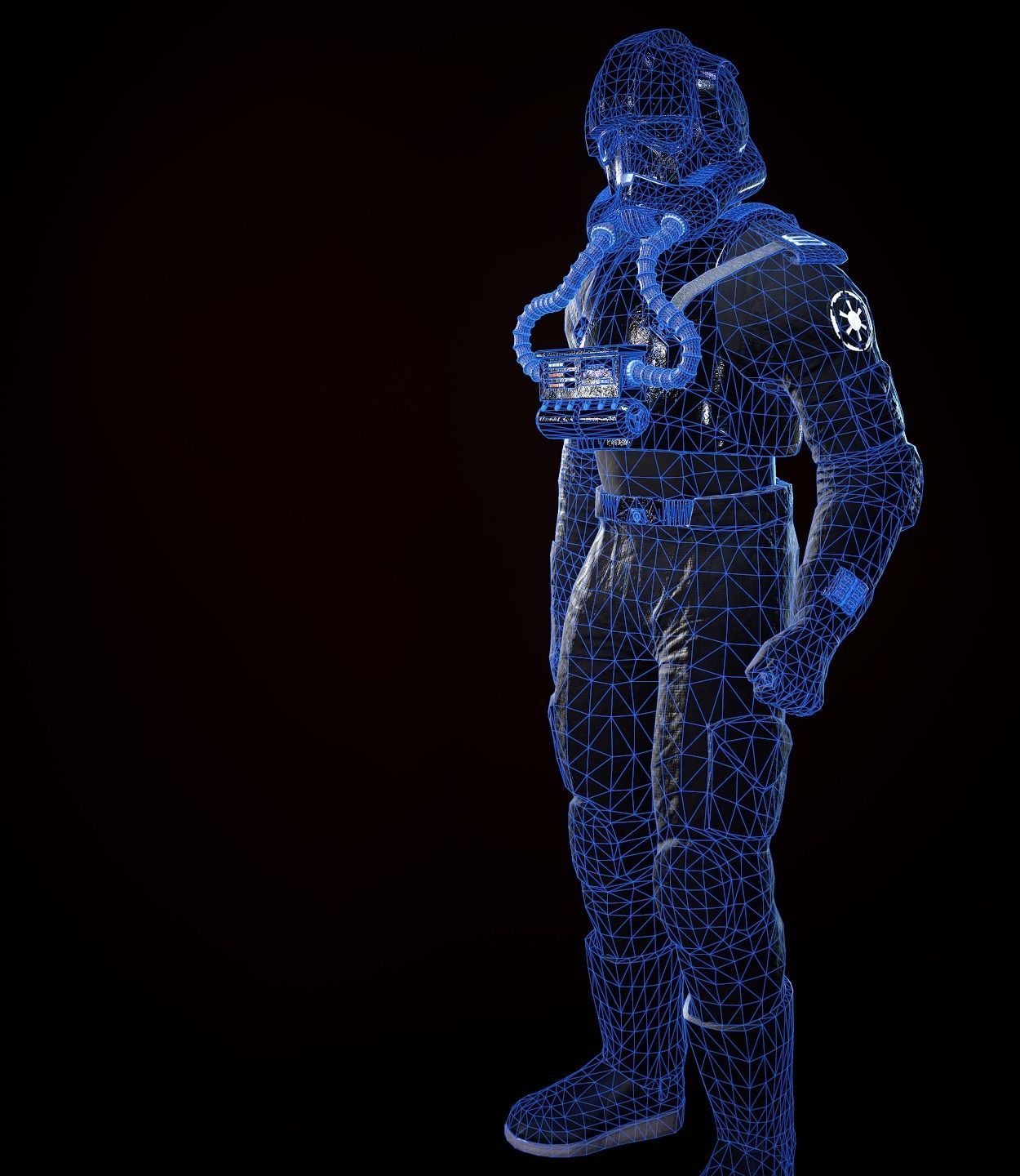 Star Wars  Imperial V-wing pilot Low-poly 3D model_20