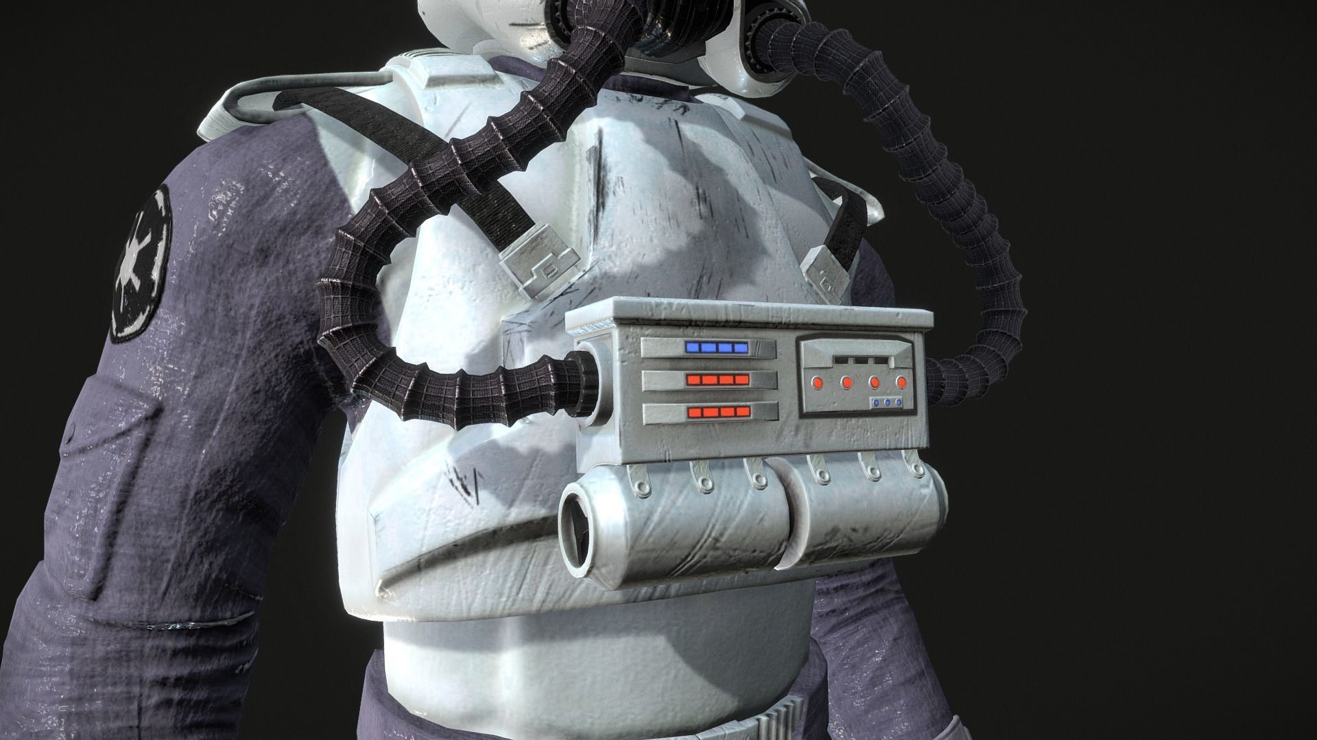 Star Wars  Imperial V-wing pilot Low-poly 3D model_6