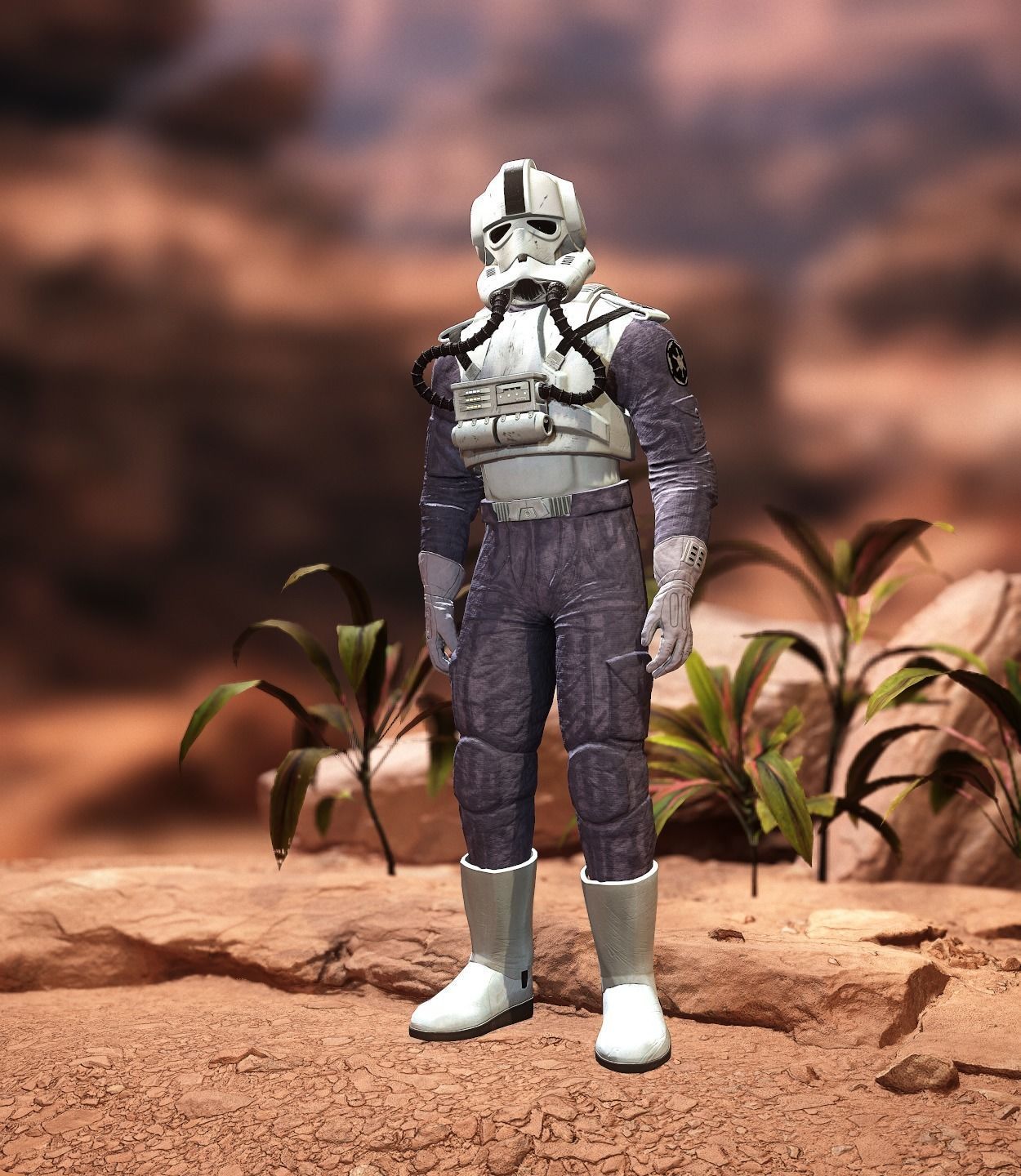 Star Wars  Imperial V-wing pilot Low-poly 3D model_8