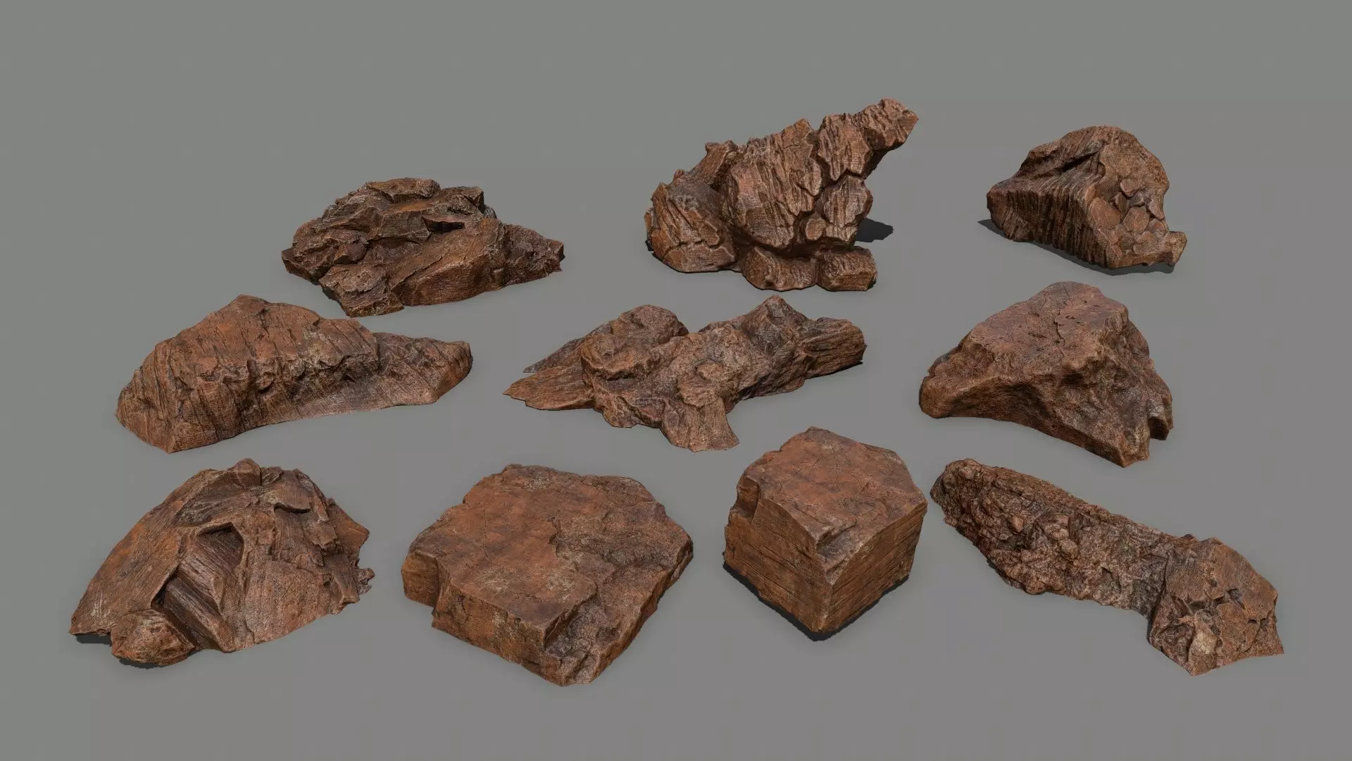 desert rock 1 Low-poly 3D model_0