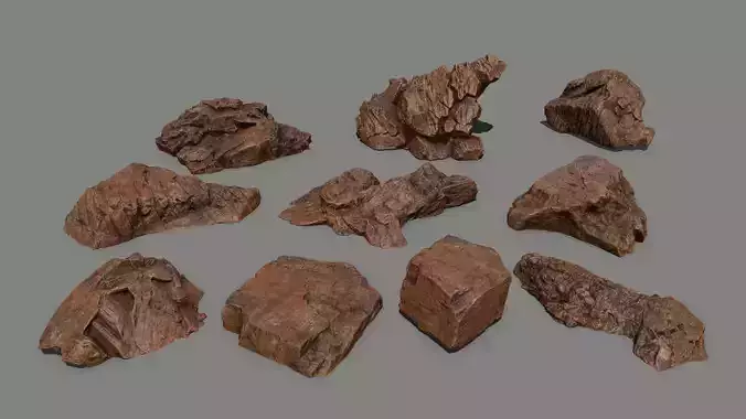 desert rock 1 Low-poly 3D model