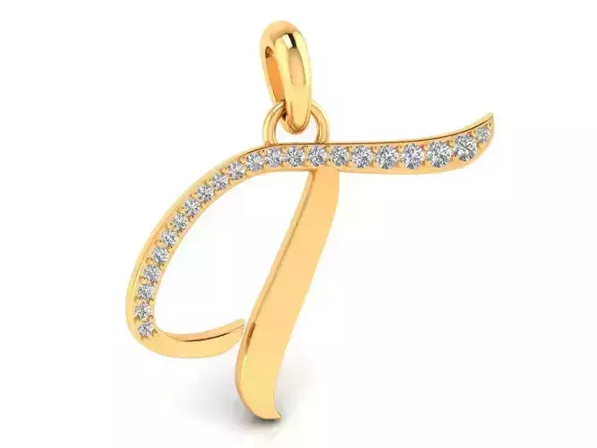 Pendant Alphabet Letter T Diamond
