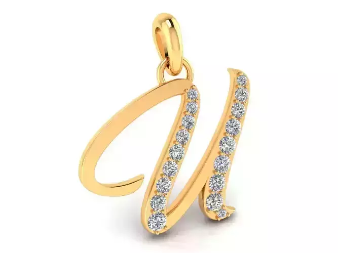 Pendant Alphabet Letter U Diamond