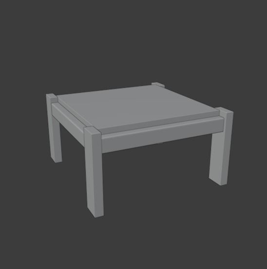 Small Bedroom Table 3D model_1