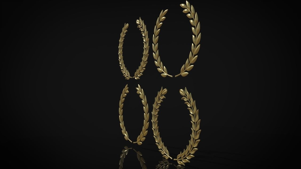 Laurel wreaths set 3D print model_1