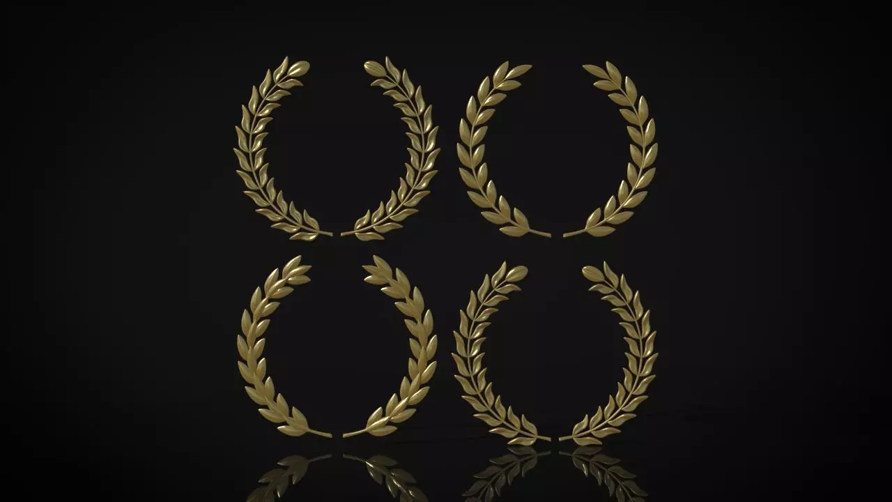 Laurel wreaths set 3D print model_0