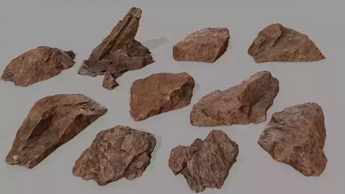 desert rock 2 Low-poly 3D model